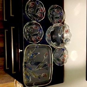 Mikasa - 6 pc crystal Tulip serving set